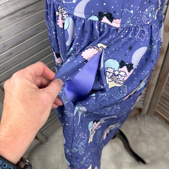 Little Twin Stars Sanrio Periwinkle Blue Flare Suspender Skirt Kawaii Medium - Picture 6 of 10